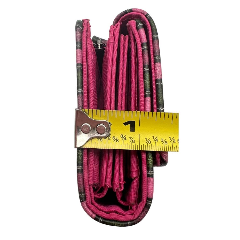Safe Keeper Womens Wallet Pink Black Stripe Cards ID Money 5.5" x 3.5" - Picture 10 of 10